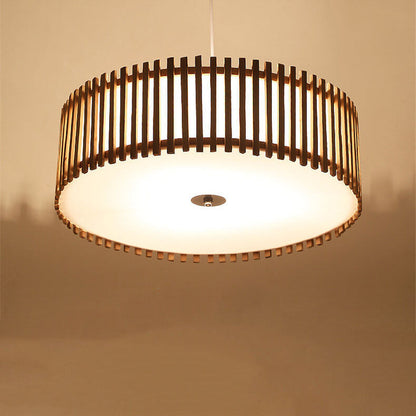Modern Simple Wooden Cylindrical Flush Mount Ceiling Light