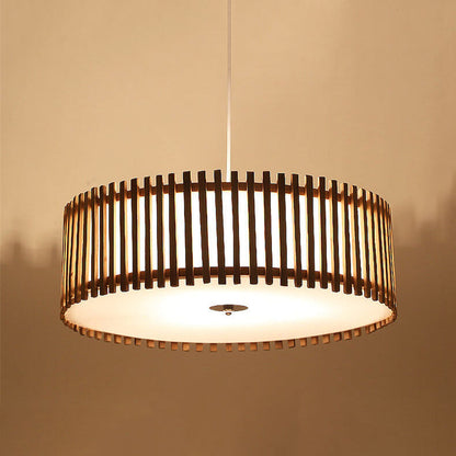 Modern Simple Wooden Cylindrical Flush Mount Ceiling Light