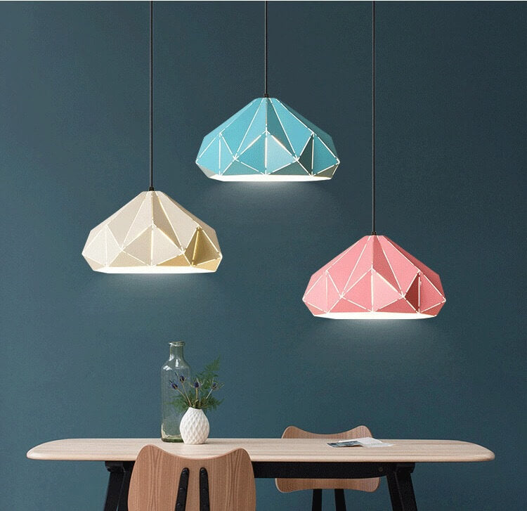 Nordic Macaron Geometric Shape Metal 1-Light Pendant Light