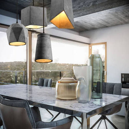 Industrial Simplicity  Cement Geometric 1-Light  Pendant Light