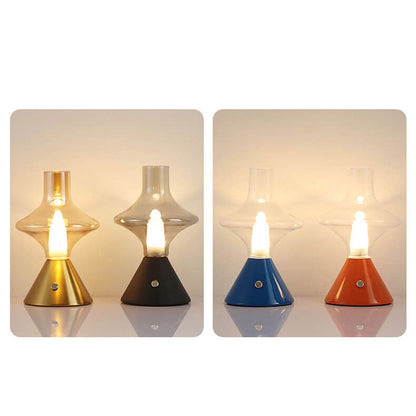 Nordic Retro High Boron Glass USB Charging LED Night Light Table Lamp
