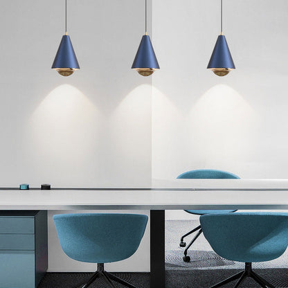 Modern Minimalist Solid Color Free Lift Conical 1-Light Pendant Light