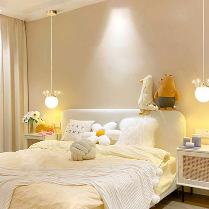 مصباح LED معلق على شكل تاج نجمي عصري من الزجاج 