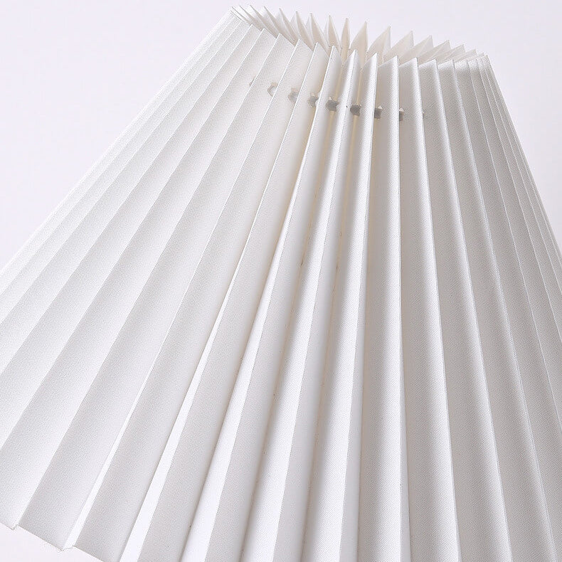 Vintage Pleated Fabric Lampshade Ceramic 1-Light Table Lamp