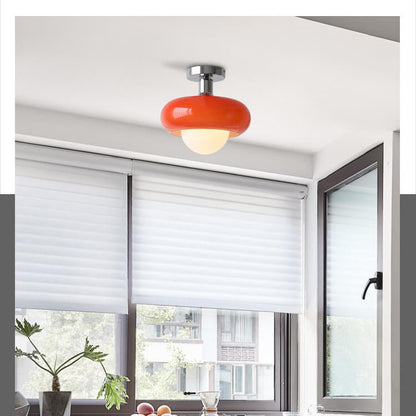 Modern Glass Creative Egg Tart Design 1-Light Flush Mount Light