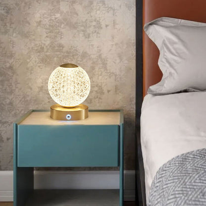 Modern Luxury Brass Acrylic Round Ball LED Table Lamp
