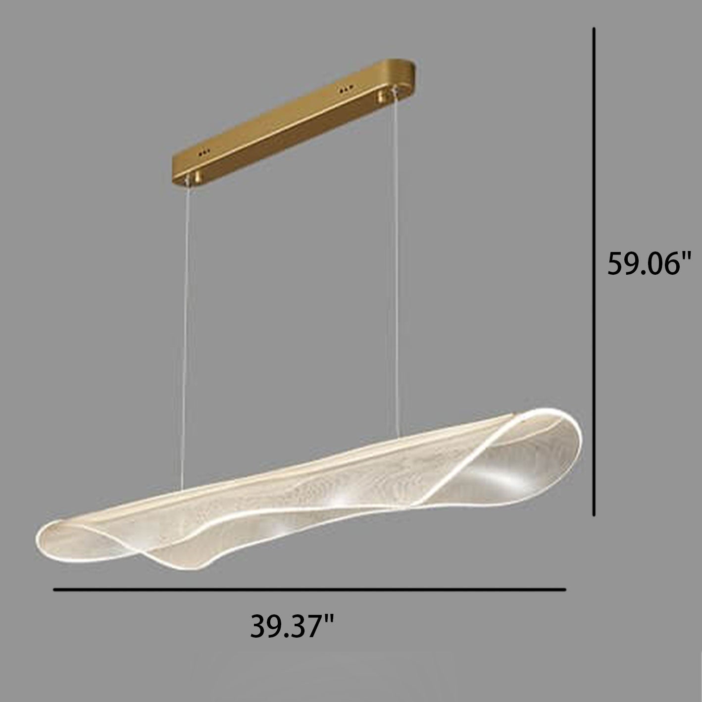 Modern Light Luxury Acrylic Long Leaf Design Island Light LED Chandelier
