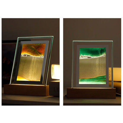 Creative Quicksand Square  LED Night Light Decorative Table Lamp