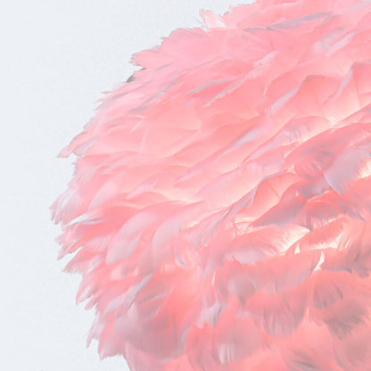 Nordic Goose Feather Round Iron Base 1-Light Table Lamp