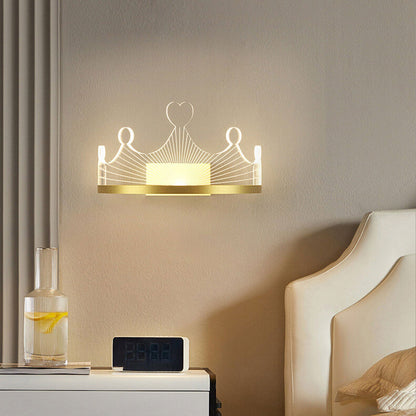 مصباح حائط LED من Nordic Light بتصميم تاج ذهبي فاخر مصنوع من الحديد والأكريليك 