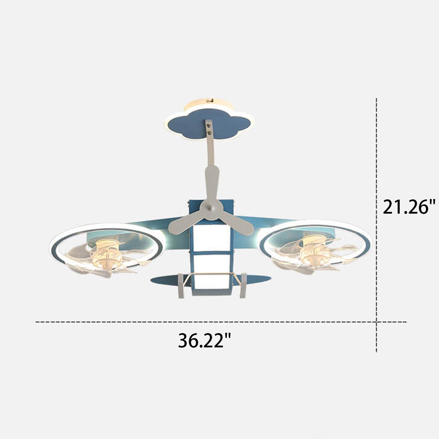 Creative Cartoon Aircraft Kids Flush Mount Ceiling Fan Light