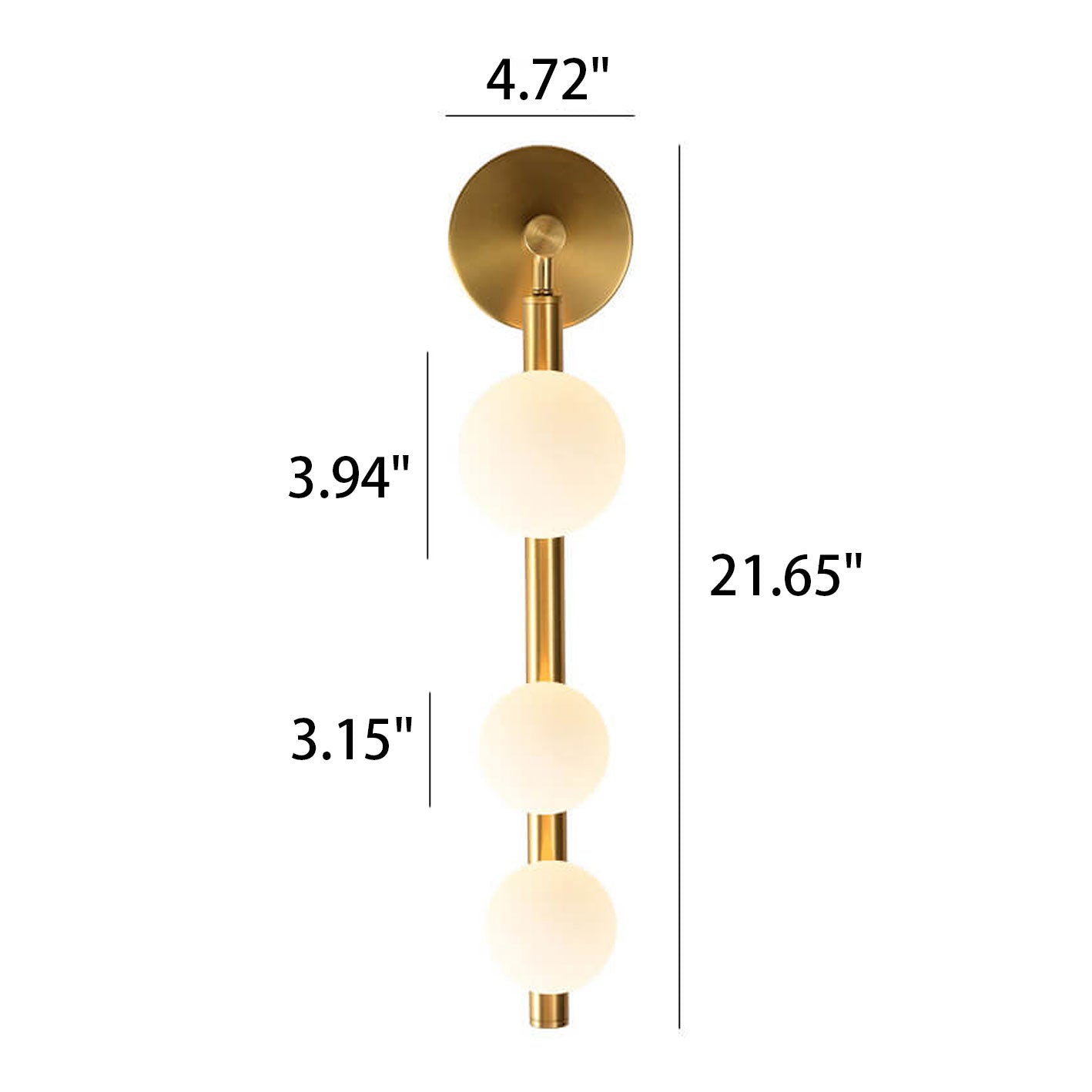 Light Luxury Creative Bead String Design 3-Light Wall Sconce Lamp