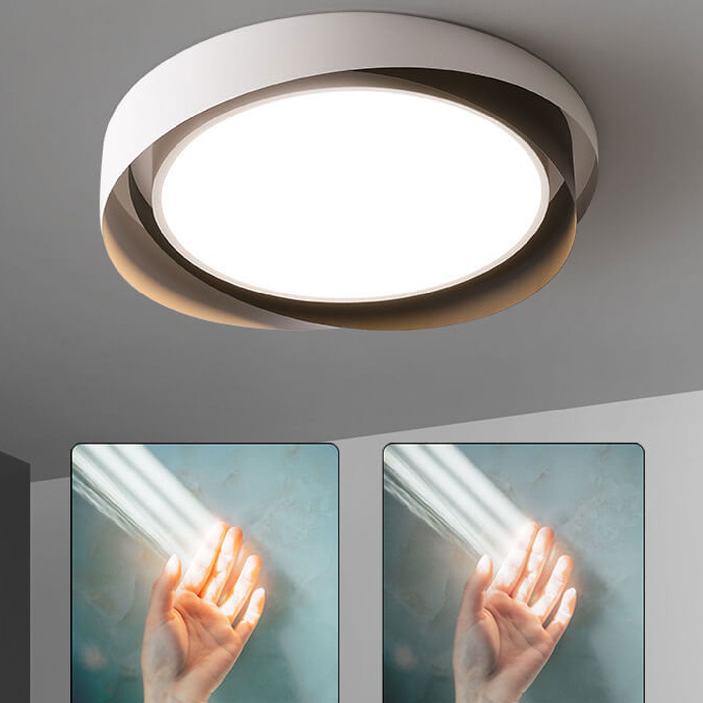Modern Minimalist Round Wrought Iron LED Flush Mount Ceiling Light