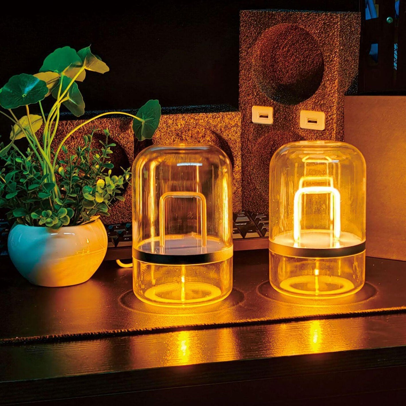 Modern Creative Clear PC Jar Induction LED Night Light Table Lamp