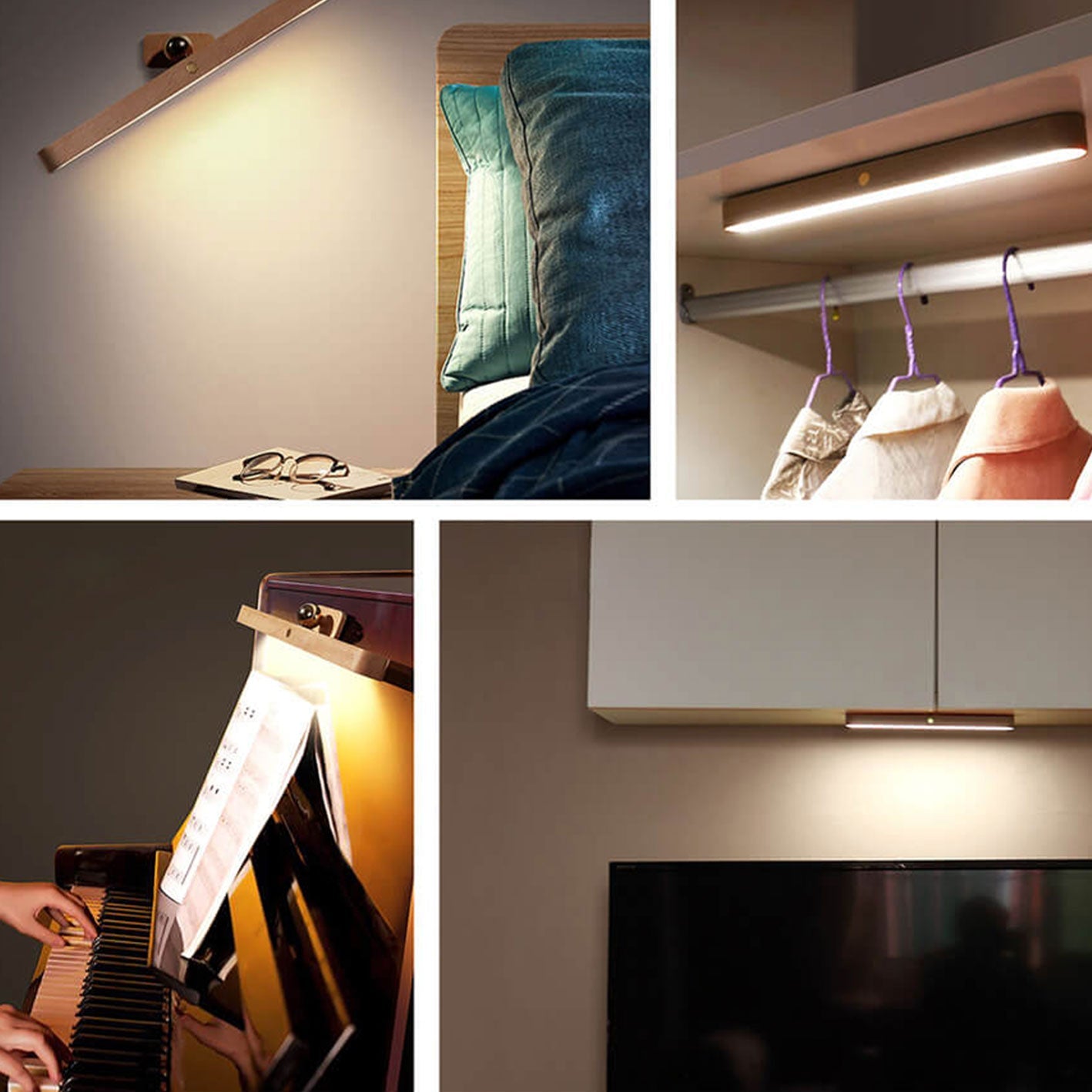 Modern Wooden Strip USB Magnetic LED Mirror Front Wall Sconce Lamp