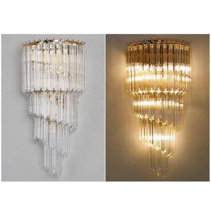Modern Luxury Crystal Four Layers 4-Light Wall Sconce Lamp