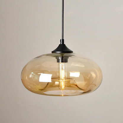 Creative Colored Glass Oval 1-Light Pendant Light