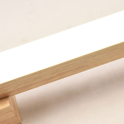 Nordic Minimalist Wooden Long Strip Vanity Light LED Wall Sconce Lamp