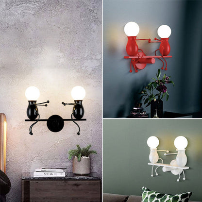 Modern Creative Two Little People 2-Light Wall Sconce Lamp