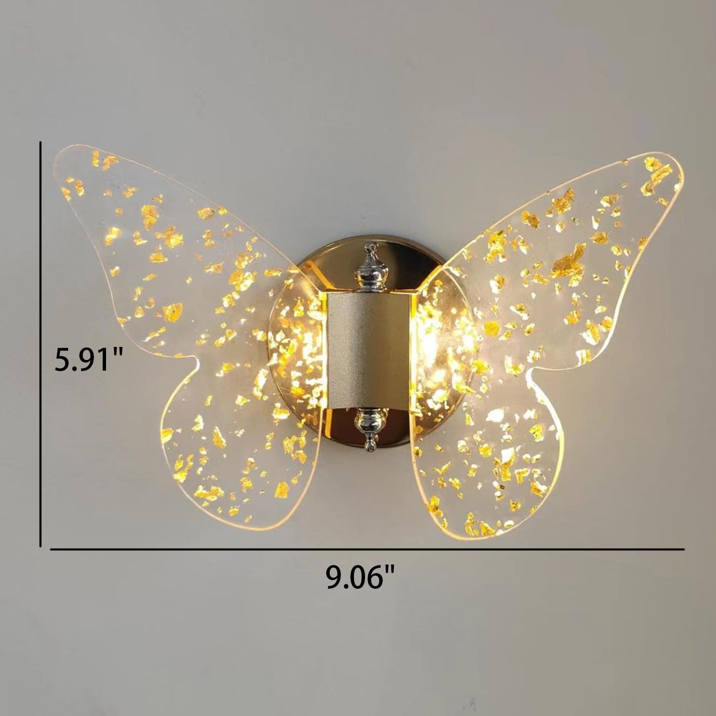Modern Creative Gold Foil Acrylic Butterfly LED Wall Sconce Lamp