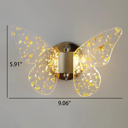 Modern Creative Gold Foil Acrylic Butterfly LED Wall Sconce Lamp
