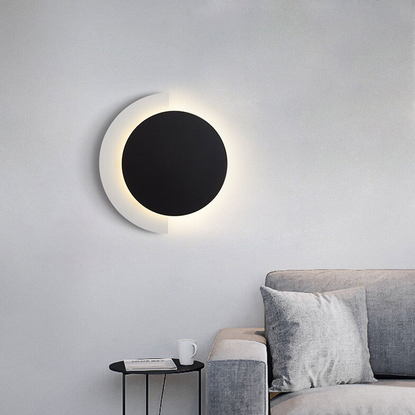 Nordic Postmodern Solid Color Wrought Iron Acrylic LED Wall Sconce Lamp