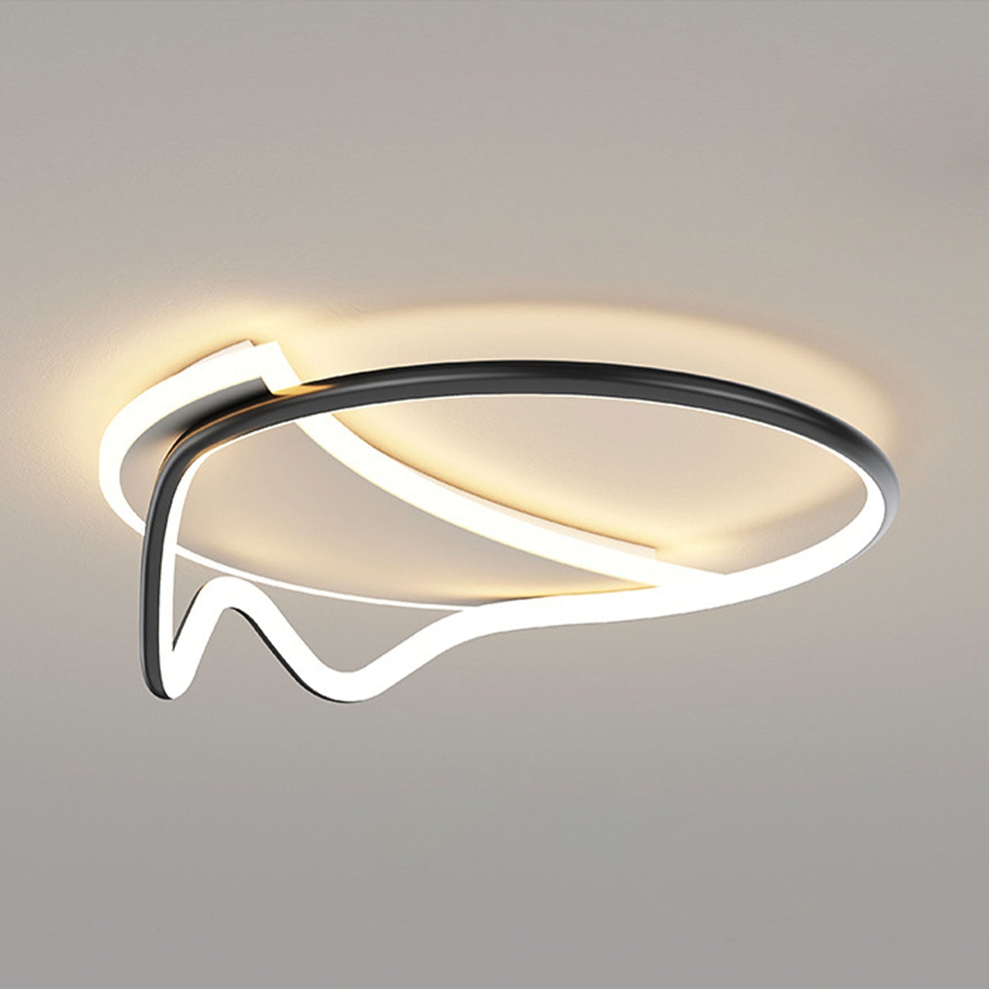 Nordic Creative Square Round Wrought Iron Aluminum LED Flush Mount Ceiling Light