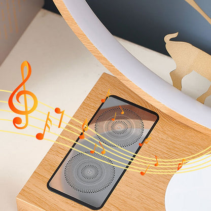 Creative Iron Aluminum LED Wireless Charging Bluetooth Speaker Table Lamp