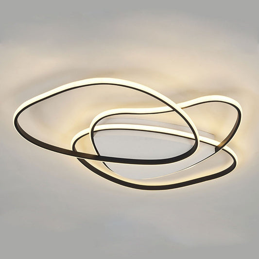 Nordic Minimalist Round Shaped Curved LED Flush Mount Ceiling Light