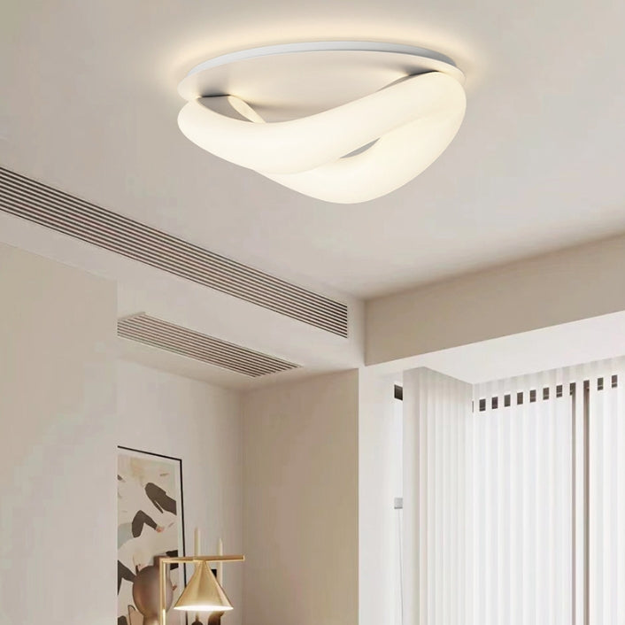 مصباح سقف LED بتصميم عصري بسيط من البولي إيثيلين المموج ذو حلقة مثبتة في السقف لغرفة النوم