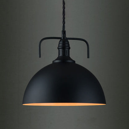 Industrial Vintage Pot Lid Dome 1-Light Pendant Light