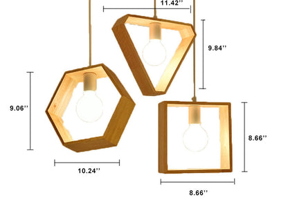 Nordic Minimalist Wooden 1-Light Geometric Pendant Light