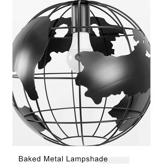 地球型の金属製ランプシェード 1灯グローブペンダントライト