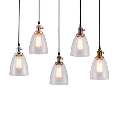 Industrial Retro Glass Bell Shade 1-Light Pendant Light
