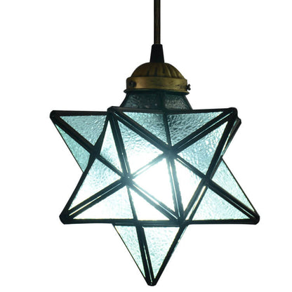 Tiffany Star Shade Icy Clear Glass 1-Light LED Pendant Light