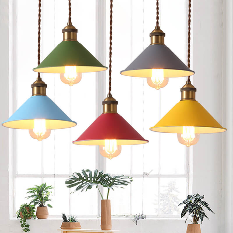 Nordic Macaron Bell Shade Metal 1-Light Pendant Light