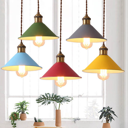 Nordic Macaron Bell Shade Metal 1-Light Pendant Light