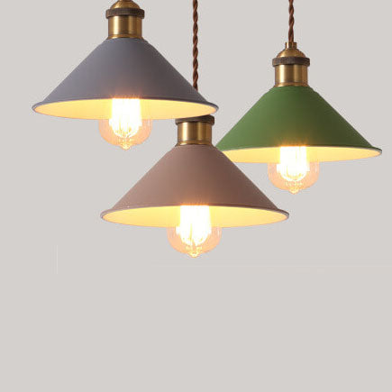 Nordic Macaron Bell Shade Metal 1-Light Pendant Light