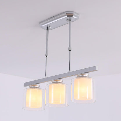 Modern Square Cup Shade 3-Light Chandeliers