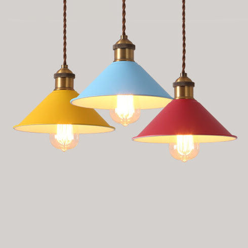 Nordic Macaron Bell Shade Metal 1-Light Pendant Light
