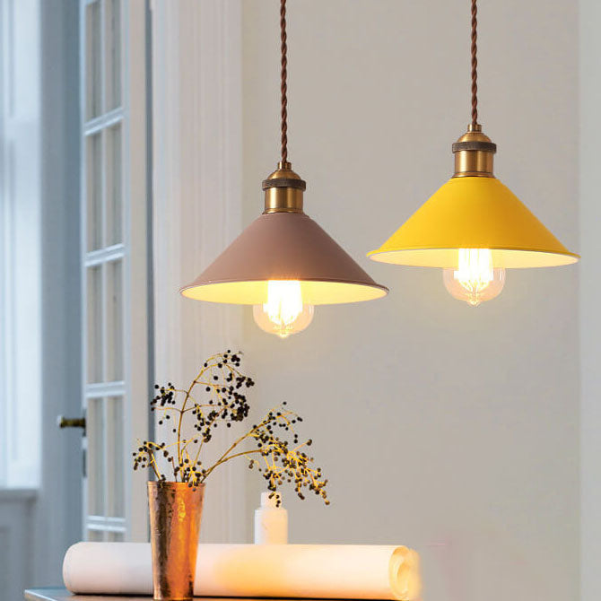 Nordic Macaron Bell Shade Metal 1-Light Pendant Light