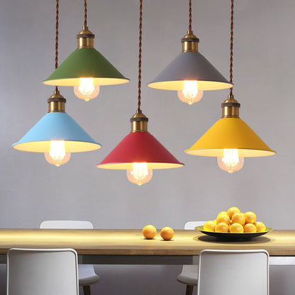 Nordic Macaron Bell Shade Metal 1-Light Pendant Light