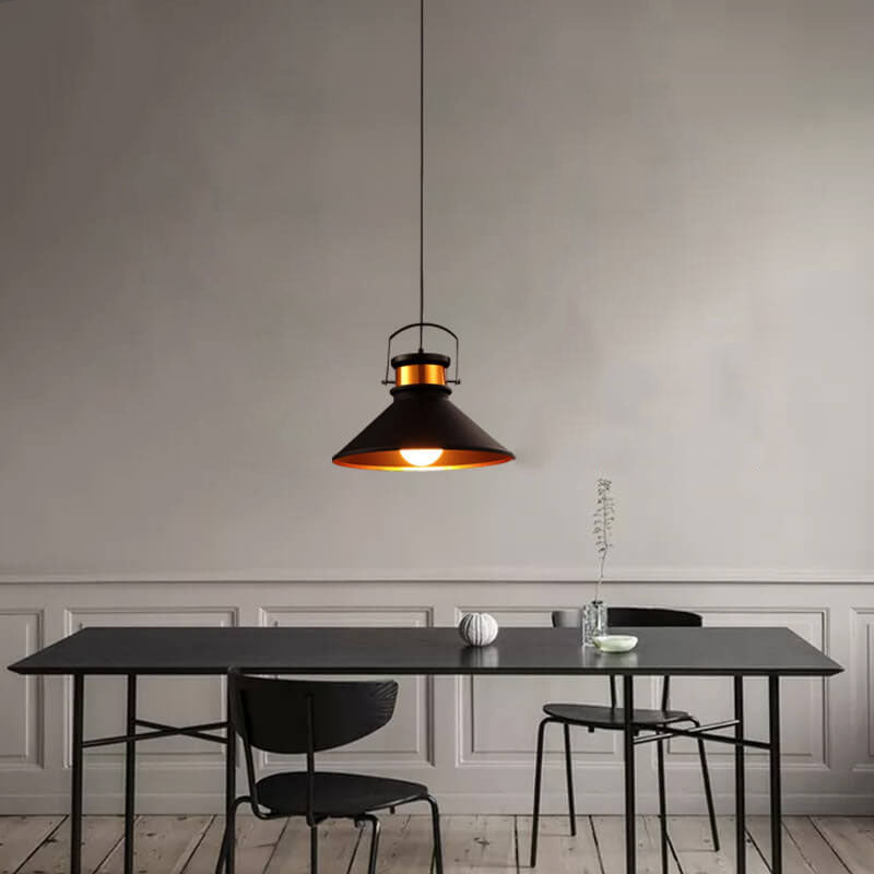 Retro 1-Light Pot Lid Pendant Light