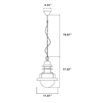 Industrial Truncated Shade 1-Light Dome Pendant Light