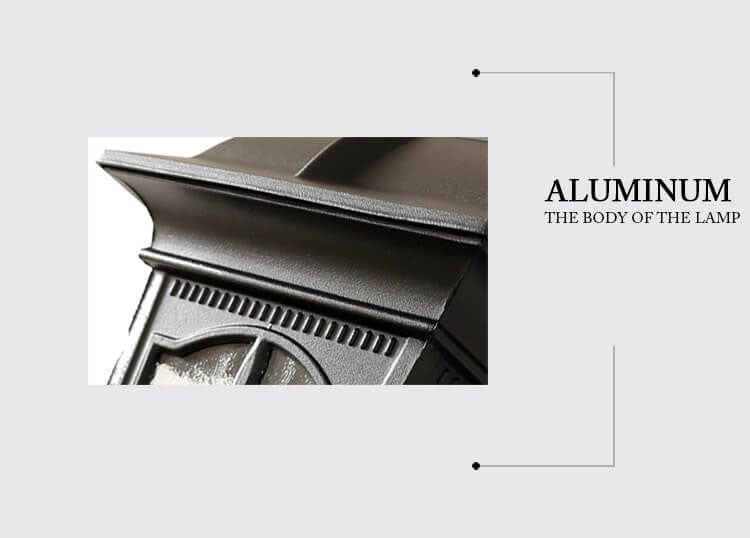 مصباح حائط خارجي مقاوم للماء على شكل فانوس مربع عتيق على الطراز الأوروبي 