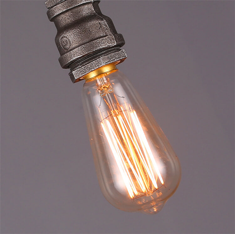 Industrial Retro Water Pipe Aged Metal 1-Light Pendant Light