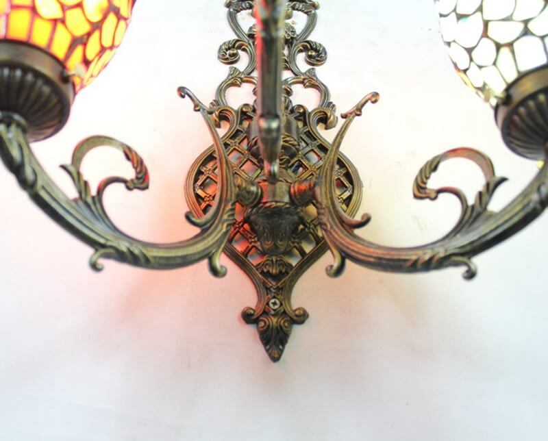 Tiffany Parrot Stained Glass 3-Light Wall Sconce Lamp