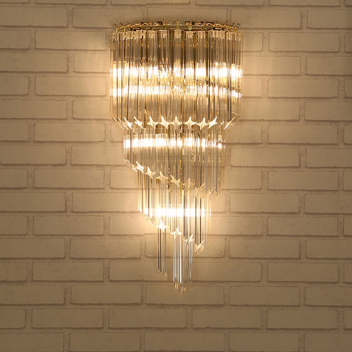 Modern Luxury Crystal Four Layers 4-Light Wall Sconce Lamp