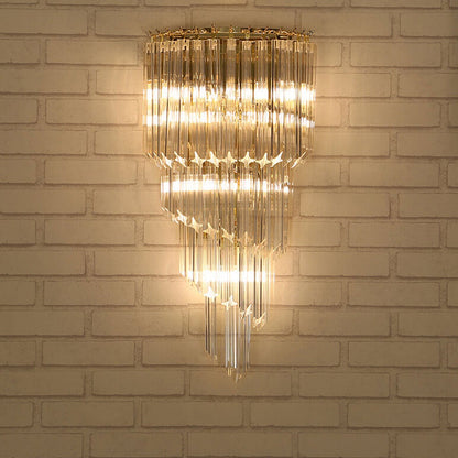 Modern Luxury Crystal Four Layers 4-Light Wall Sconce Lamp