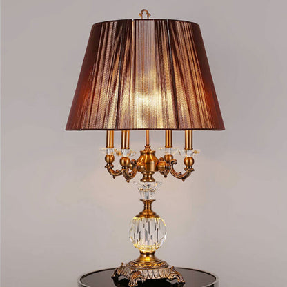 European Light Luxury Zinc Alloy Crystal 1-Light Table Lamp